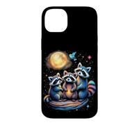 Jolis ratons laveurs sous Le Clair de Lune Coque pour iPhone 14 Plus