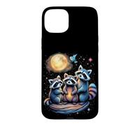 Jolis ratons laveurs sous Le Clair de Lune Coque pour iPhone 15 Plus