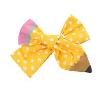 Jolis rubans pour filles, bannière de dos scolaire, pince à cheveux avec crayon jaune | Accessoires de coiffure pour le début de l'année scolaire, doux maux de tête pour les élèves et les enseignants