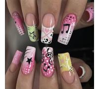 Jolis sabots artificiels encouragés par Y2kbug avec disque de musique et ensemble lumineux - Substance verte sensible pour peau délicate - Note de musique étoile