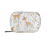 Jolis sacs de pilules de cerf Sika blancs pour médicaments avec compartiments amovibles, organiseur quotidien pratique pour sac à main