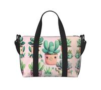 Jolis sacs de sport pour plantes succulentes pour les voyages - Sacs de voyage légers Oxford pour articles personnels pour femmes, sacs de sport idéaux pour homme, Noir , Taille unique