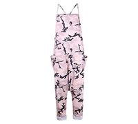 Jolisson Femme Combinaison Camouflage à Bretelles Salopette sans Manche Épaules Dénudées Jumpsuit avec Poches Larges Romper Cargo pour Printemps Été