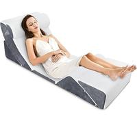 Jolitac Lot de 6 coussins biseautés en mousse à mémoire de forme - Coussin de lecture - Coussin de soutien dorsal - Coussin de jambe pour se détendre - Ergonomique pour s'asseoir, lire, maux de dos,