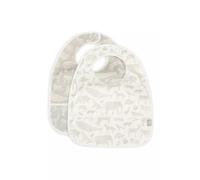 Jollein 029-864-67043 Lot de 2 bavoirs imperméables Motif animaux Vert olive