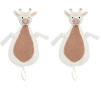 Jollein 031-594-67076 Doudou Girafe Blanc/Beige (29 x 20 cm) (Lot de 2)