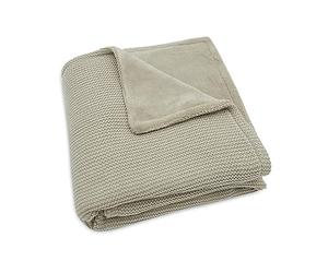 Jollein 517-511-67054 Couverture tricotée pour bébé avec Fourrure en Peluche Basic Knit Olive (75 x 100 cm)
