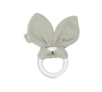Jollein Anneau de dentition pour bébé - Oreilles de lapin - Vert olive - Anneau de préhension pour bébé - Anneau en silicone - Aide à la dentition - Jouet pour bébé