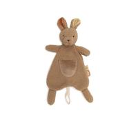 Jollein Attache-sucette bébé - Kangaroots - doudou avec attache tétine - extra doux - tissu câlin - avec boucle de fixation - cadeau de naissance - 28 x 11 cm