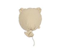 Jollein Ballon décoratif bébé - Teddy Bear - Check - polyester/coton - avec rembourrage amovible - déco chambre enfant - avec nœud - déco murale chambre enfant - lavable