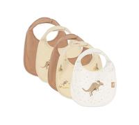 Jollein Bavoirs bébé - Kangaroots - lot de 5 - bavoirs imperméables - avec fermeture velcro - bavoir bébé - bavoir anti-bavouille