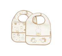 Jollein Bavoirs bébé - Miffy Family Farm - lot de 2 - bavoirs imperméables - avec fermeture velcro et récupérateur - bavoir bébé - bavoir anti-bavouille - lavable et compatible lave-linge