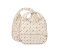 Jollein Beikost Lot de 2 bavoirs pour bébé imperméables avec fermeture et bac de récupération Lavable Accessoires pour bébé Plumes douces