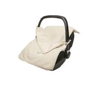 Jollein Chancelière Boucle Naturel Teddy - Pour porte-bébé, siège auto groupe 0+ et poussette - Pour ceinture à 3 points et 5 points - Crème