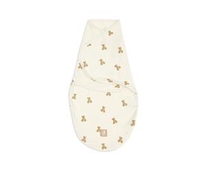 Jollein Cocon d’emmaillotage bébé 0-3 mois - Teddy Bear - 100% coton - 0,5 TOG - gigoteuse d’été nouveau-né - avec fermeture velcro et fermeture éclair en bas - swaddle - certifié OEKO-TEX