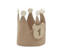 Jollein Couronne d’anniversaire bébé & enfant - Teddy Bear - avec chiffres 1-4 - couronne en tissu doux à nouer - réutilisable - pour anniversaires, photos et fêtes d’enfants