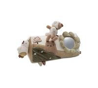 Jollein Coussin d’Activités Tiny Park - Coussin de Jeu Tummy Time - avec Animaux, Miroir et Papier Froissé - Jouet Bébé - Jouet Sensoriel