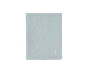 Jollein Couverture pour bébé Muslin Jacquard - Vert mer - 75 x 100 cm - 100% coton - Pour berceau bébé - 0,5 tog - Certifié GOTS - Motif jacquard