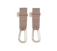 Jollein Crochets de Poussette - Milky Coffee - Lot de 2 - Crochets Pratiques pour Sacs - Fixation Sûre pour Sac à Langer - Accessoire de Poussette - Stables et Antidérapants