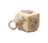 Jollein Cube d’activités - Kangaroots - cube d’éveil bébé avec miroir, éléments froissés et à attraper - jouet bébé - stimule les sens et la motricité - jouet d’activité bébé - 10 x 10 cm