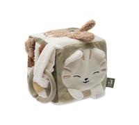 Jollein Cube d’Activités - Tiny Park - Cube d’Éveil avec Miroir, Bruit et Éléments à Saisir - Jouet Bébé - Stimule Les Sens et la Motricité - 10x10 cm