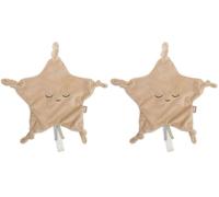 Jollein Doudou Little Star pour bébé, Motif de Biscuit, 100% Polyester, 25 x 25 cm (Lot de 2)