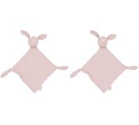 Jollein Doudou pour bébé - Oreilles de Lapin - Rose Sauvage - 100% Coton - Doudou - Certifié Oeko-Tex - Vieux Rose (Lot de 2)