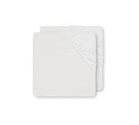 Jollein Drap-Housse en Coton, 140 cm Longueur x 70 cm Largeur, Blanc