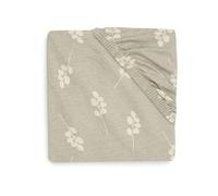 Jollein Drap-Housse en Jersey - Twig - Vert Olive - 70 x 140 cm - 100% Coton - Beige avec Branches Vert Olive