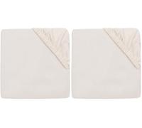 Jollein Drap-Housse Jersey - pour Lit Enfant - Oatmeal - 60x120cm - Drap-Housse en Coton - Certifiée Oeko-TEX (Lot de 2)