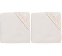 Jollein Drap-Housse Jersey - pour Lit Junior - Oatmeal - 70/75x140/150cm - Drap-Housse en Coton - Certifiée Oeko-TEX (Lot de 2)