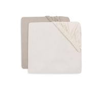 Jollein Drap-housse Jersey pour lit junior 70/75x140/150 cm Coton Oatmeal/Sand Lot de 2 Oeko-TEX