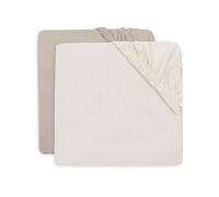Jollein Drap-Housse Jersey - pour Parc - Oatmeal/Sand - 75x95cm - Lot de 2-100% Coton - pour Parc - Certifiée Oeko-TEX