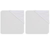 Jollein Drap-Housse pour Matelas Jersey Box, 95 cm Longueur x 75 cm Largeur, Blanc (Lot de 2)