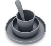 Jollein Ensemble à dîner 4 pcs Gris tempête Silicone Gris G