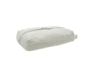 Jollein Étui à lingettes humides vert olive - Rangement pour lingettes humides - Gaze avec impression intérieure - Avec fermeture éclair - Boîte à lingettes humides - Compact et élégant - Vert olive
