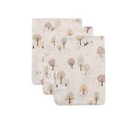 Jollein Gants de Toilette Bébé - Tiny Park - Lot de 3-15x20 cm - Mousseline - 100% Coton - Gants de Toilette Bébé - Certifiée OEKO-TEX