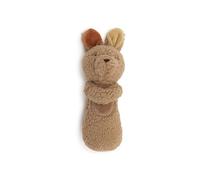 Jollein Hochet bébé - Kangaroots - hochet en tissu tout doux kangourou - coral fleece & velours - lavage à la main - jouet bébé - stimule les sens et la motricité