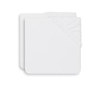 Jollein Housse de Matelas à Langer en Tissu Éponge 2-Pièces, 50 cm Longueur x 70 cm Largeur, Blanc 2550-503-00001
