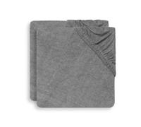 Jollein Housse de Matelas à Langer en Tissu Éponge 2-Pièces, 50 cm Longueur x 70 cm Largeur, Gris Storm