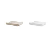 Jollein Housse de Matelas à Langer en Tissu Éponge, 50 cm Longueur x 70 cm Largeur, Nougat 550-503-00093 & Housse de Matelas à Langer Tissu Éponge Blanc, 50 x 70 cm