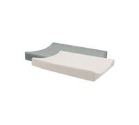 Jollein Housse de Matelas à Langer - Sea Green/Ivory - Lot de 2-50x70cm - 85% Coton, 15% Polyester - Certifiée OEKO-TEX - Housse pour Matelas à Langer