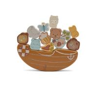 Jollein Jeu d'équilibre en Bois - Jeu empilable avec Bateau et 12 Figurines - Favorise la motricité et la Concentration - Jouet en Bois - Certifié FSC - Jollies
