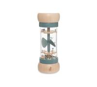 Jollein Jouet de Pluie en Bois pour bébé à partir de 0 Mois - avec Scooter et Motif hélicoptère - Favorise Les Sens et la motricité - Vert lac/Beige
