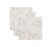 Jollein Lingettes Mousseline Bébé - Leafy Dreams - Lot de 3-31x31 cm - Mousseline - 100% Coton - Langes Bébé - Certifiée OEKO-TEX