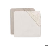 JOLLEIN - Lot de 2 Drap-housses Jersey 60x120cm Oatmeal