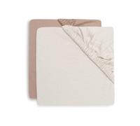 Jollein Lot de 2 draps-Housses en Jersey - 70/75 x 140/150 cm - pour lit d'enfant - 100% Coton - avec élastique - Certifié Oeko-Tex - Terra Clair/Avoine