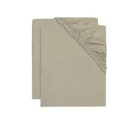 Jollein Lot de 2 draps-Housses en Jersey - pour Berceau - Vert Olive - 40/50 x 80/90 cm - 100% Coton - Vert Olive