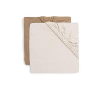 JOLLEIN - Lot de 2 draps-housses Jersey Basics 40-50 x 80-90cm Hazel/Oatmeal