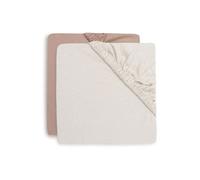 JOLLEIN - Lot de 2 draps-housses Jersey Basics 60x120cm Terra/Oatmeal